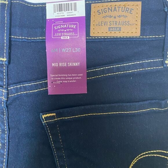 Levi Strauss Gold Signature Women’s Simply Stretch Mid Rise Skinny Jeans Sz 4 - Picture 12 of 16